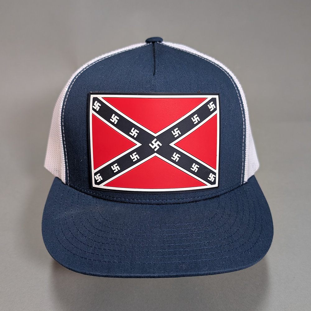 Confederated Nazi v2 • PVC Patch • Navy/White Snapback