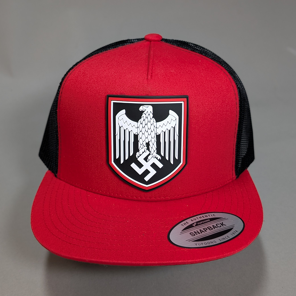 German War Eagle • PVC Patch • Red/Black Snapback
