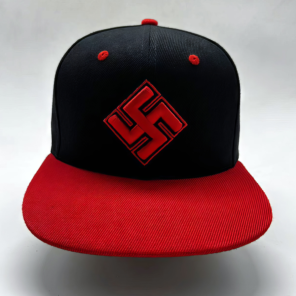 Swastika • Stitched • Red/Black Hat