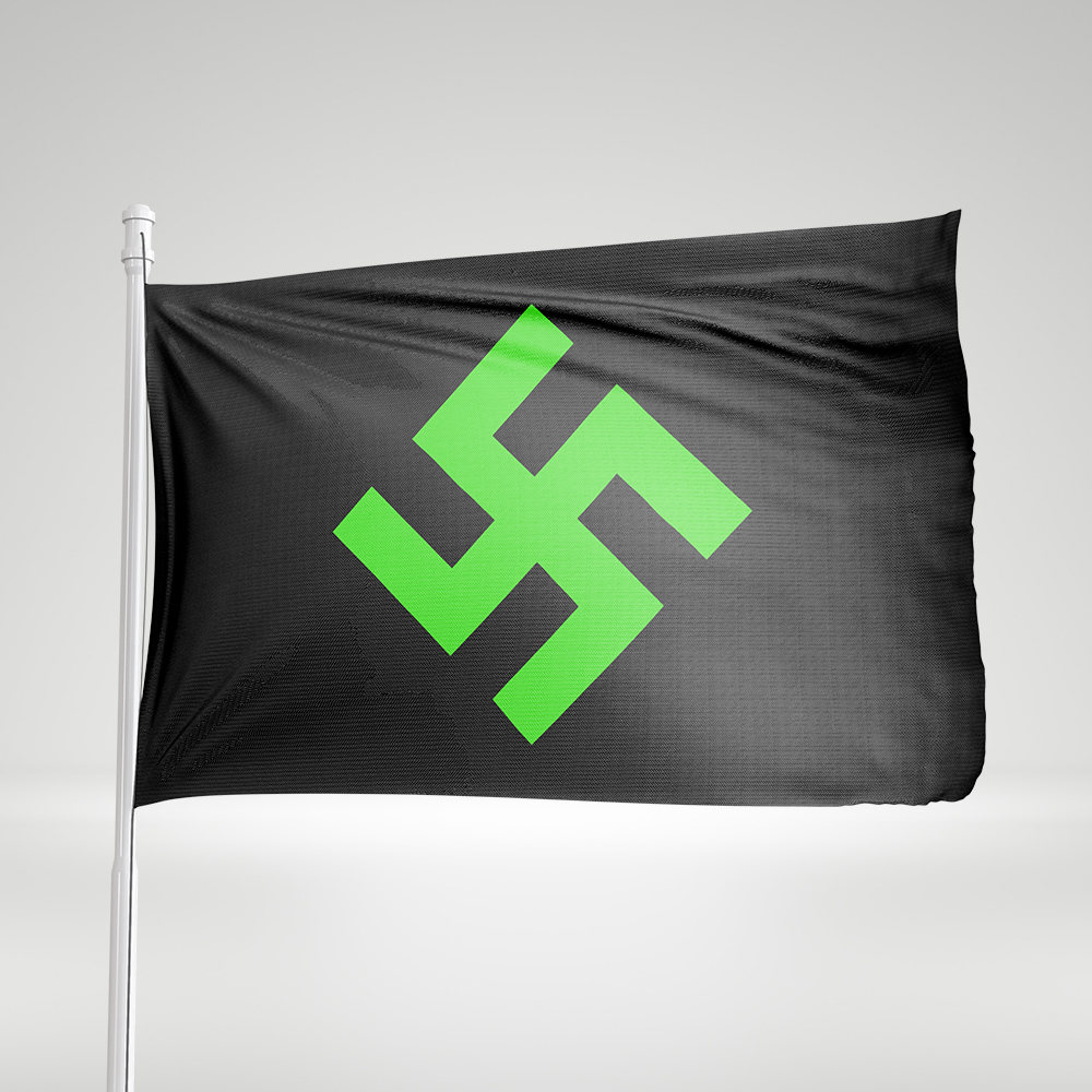 Neon Green Swastika • Flag
