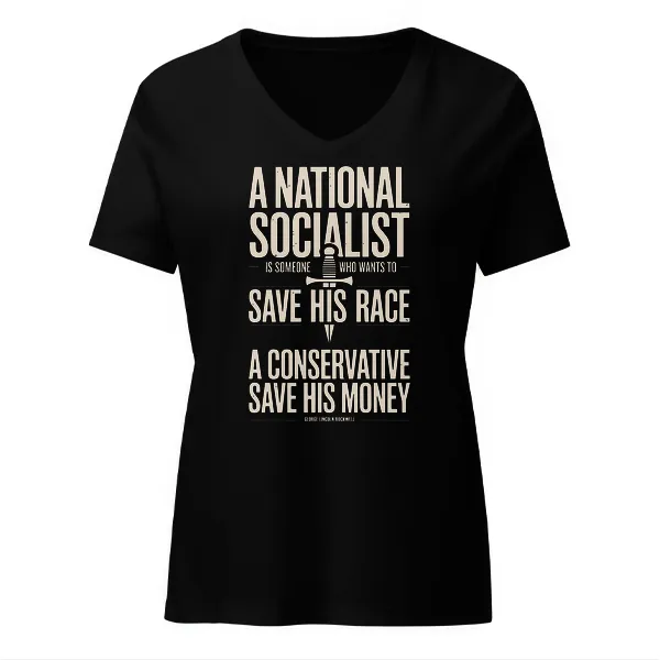 A National Socialist - Ladies • T-shirt • V-neck • Premium