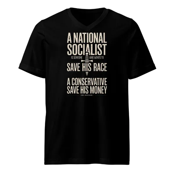 A National Socialist - Mens • T-shirt • V-neck • Basic