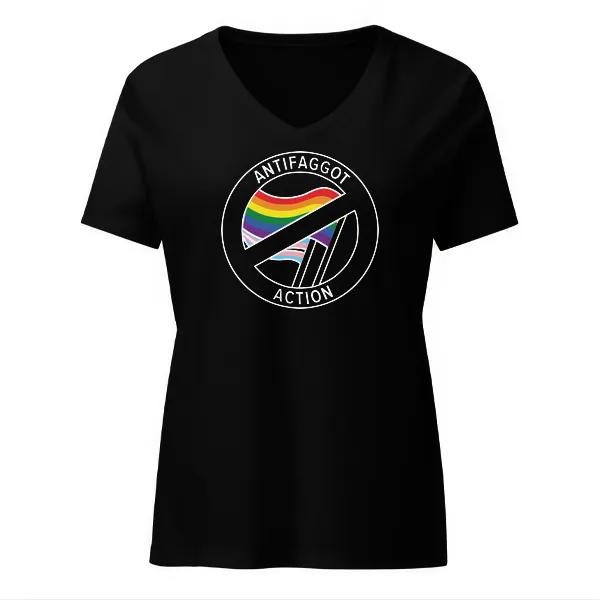 Antifaggot Action - Ladies • T-shirt • V-neck • Basic