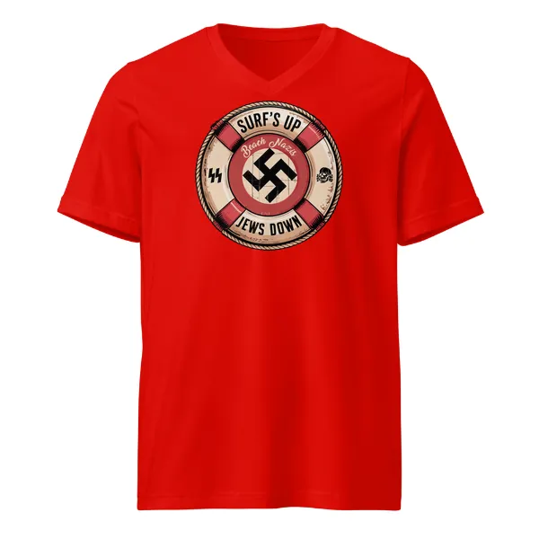 Beach Nazis Lifesaver Retro - Mens • T-shirt • V-neck • Basic - Image 3