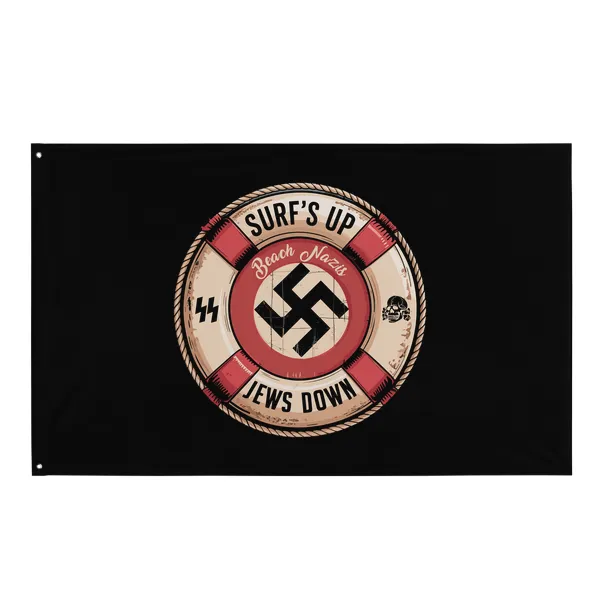 Beach Nazis Lifesaver Retro - Flag • Small