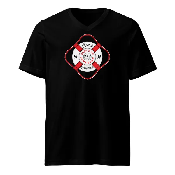 Beach Nazis Lifesaver Totenkopf - Mens • T-shirt • V-neck • Premium
