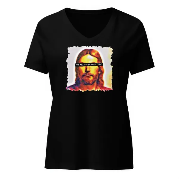 Christ Sees No Political Solution - Ladies • T-shirt • V-neck • Premium