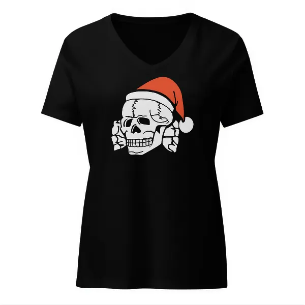 Christmas Totenkopf - Ladies • T-shirt • V-neck • Premium