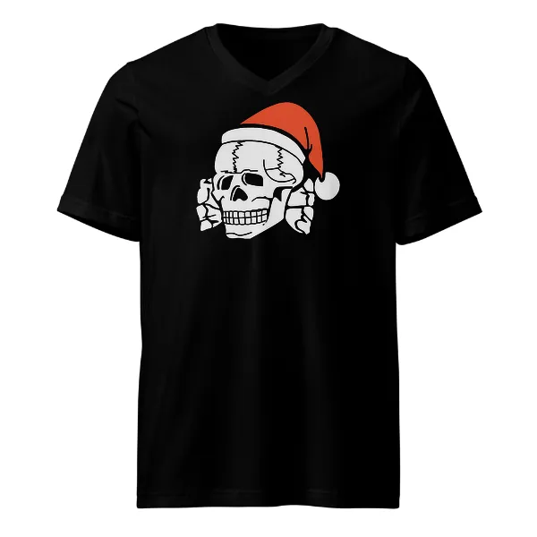 Christmas Totenkopf - Mens • T-shirt • V-neck • Premium