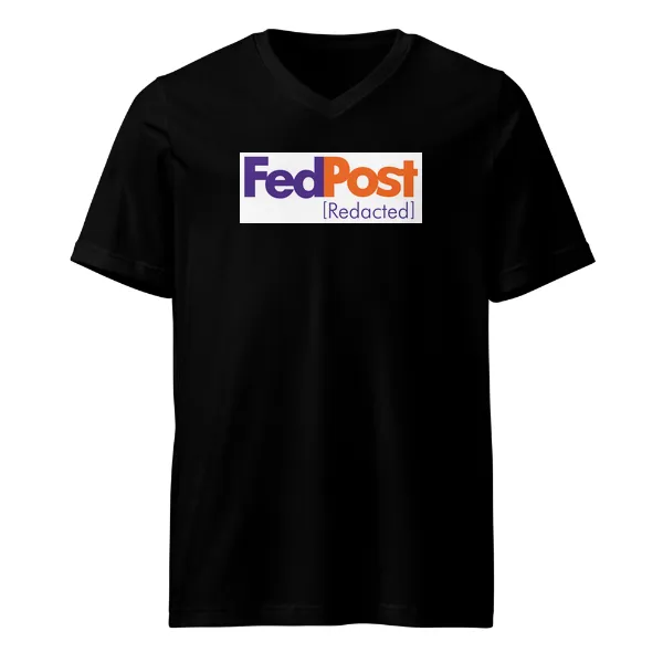 Fed Post Redacted - Mens • T-shirt • V-neck • Basic