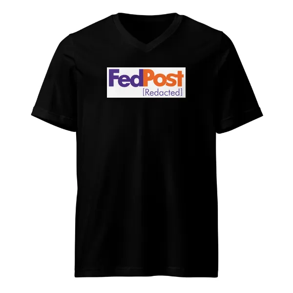 Fed Post Redacted - Mens • T-shirt • V-neck • Premium