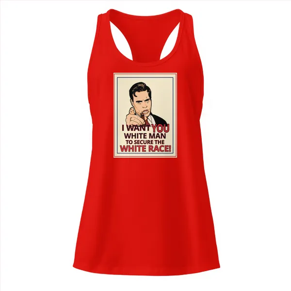 GLR I Want You White Man - Ladies • Razorback Tank • Premium - Image 3