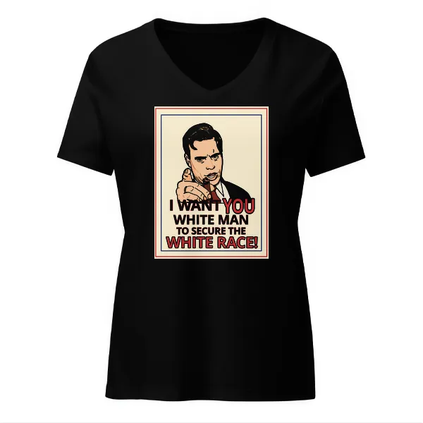 GLR I Want You White Man - Ladies • T-shirt • V-neck • Premium