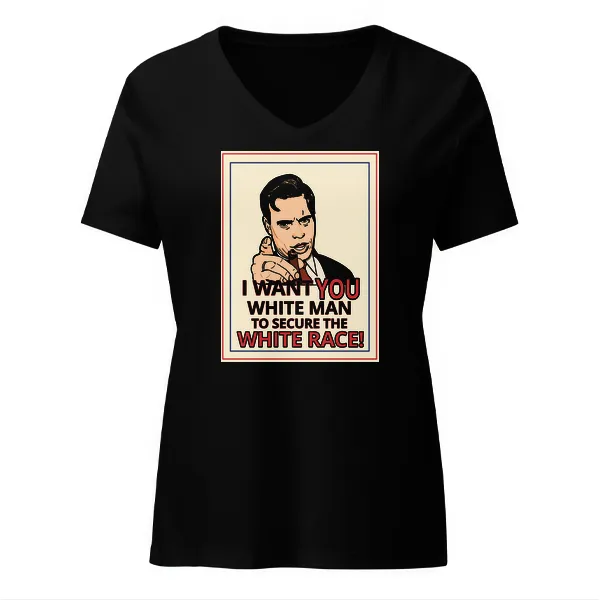 GLR I Want You White Man - Ladies • T-shirt • V-neck • Basic