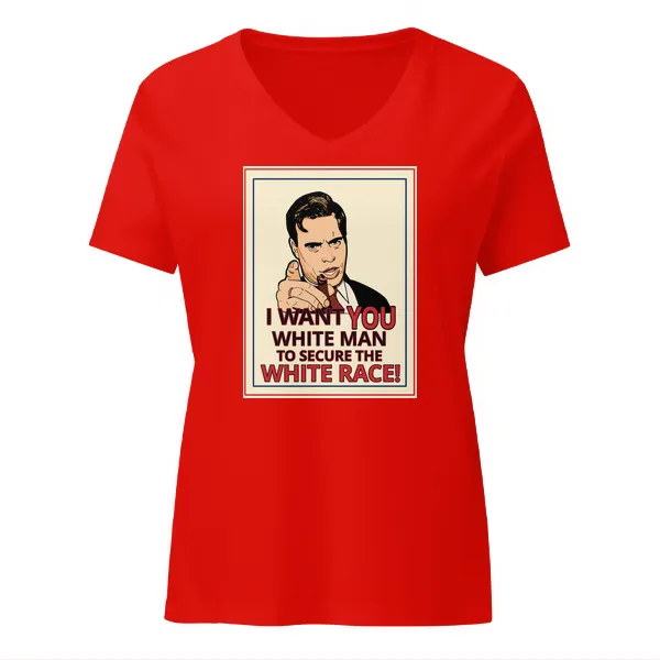 GLR I Want You White Man - Ladies • T-shirt • V-neck • Basic - Image 3