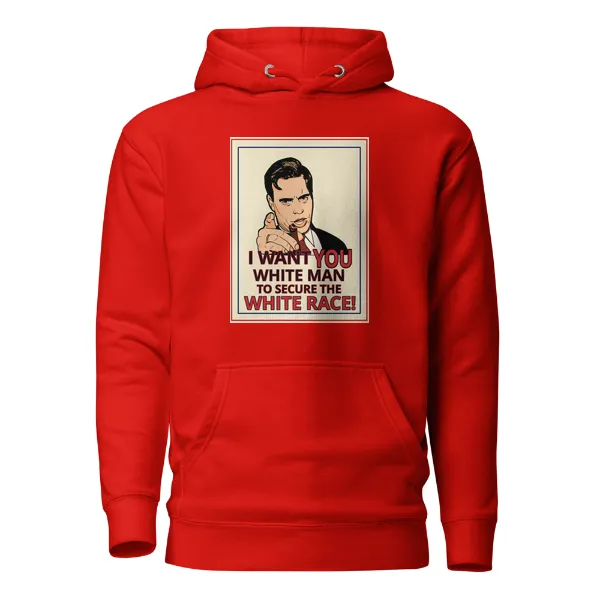GLR I Want You White Man - Mens • Hoodie • Premium - Image 3
