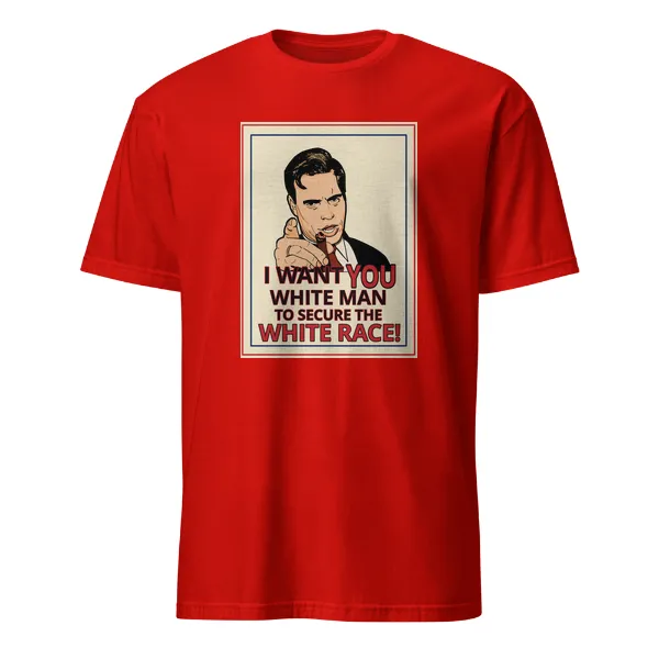 GLR I Want You White Man - Mens • T-shirt • Crew • Basic - Image 3
