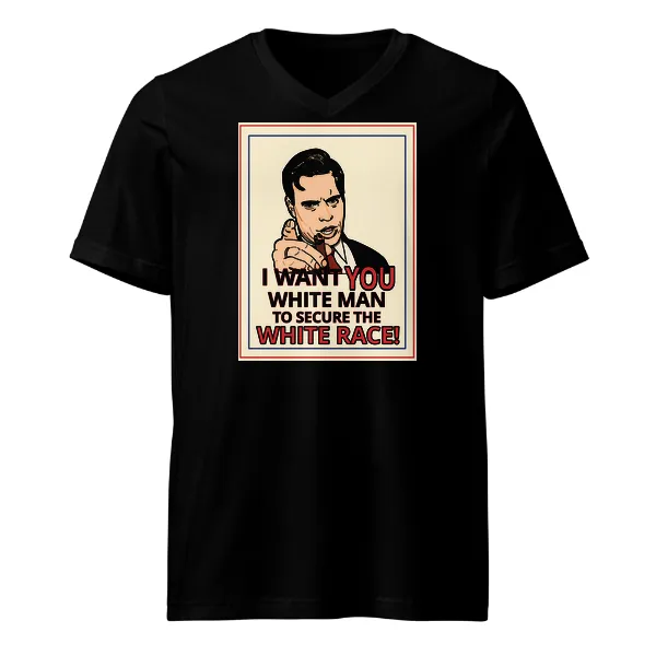 GLR I Want You White Man - Mens • T-shirt • V-neck • Basic