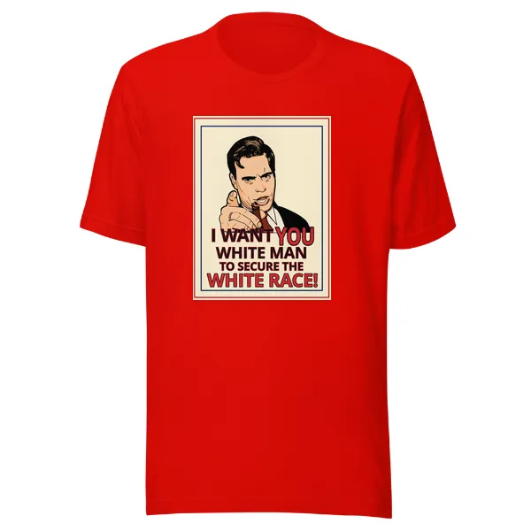 GLR I Want You White Man - Mens • T-shirt • Crew • Premium - Image 3