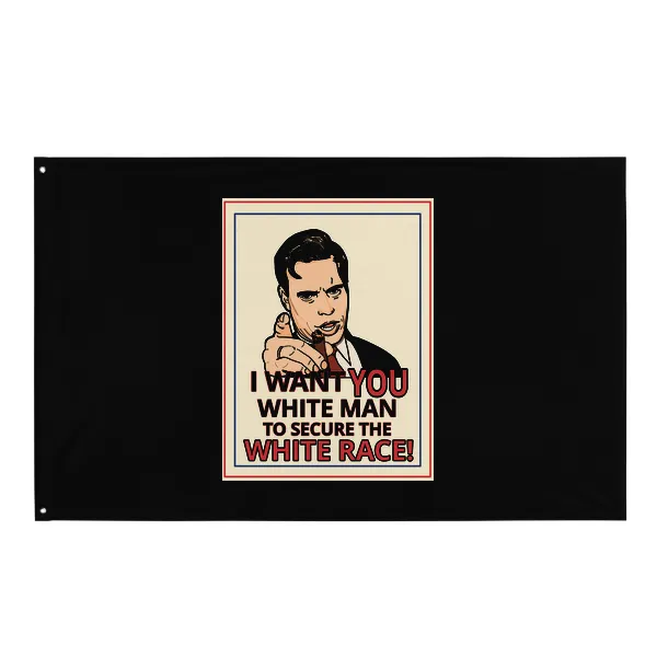 GLR I Want You White Man - Flag • Small