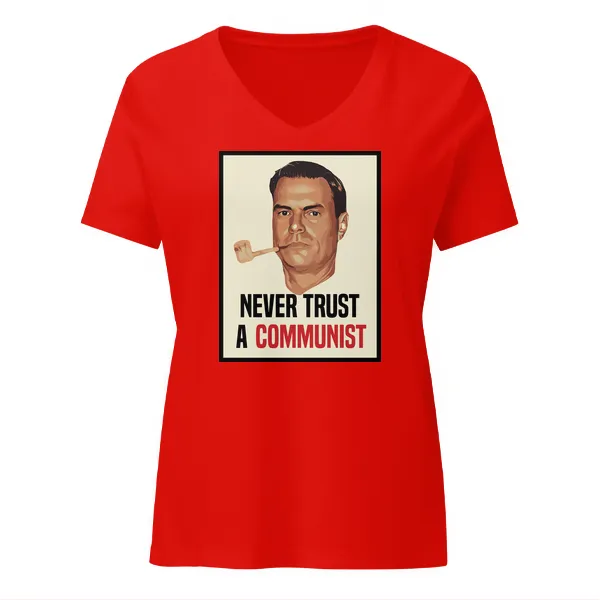 GLR Never Trust a Communist - Ladies • T-shirt • V-neck • Premium - Image 3