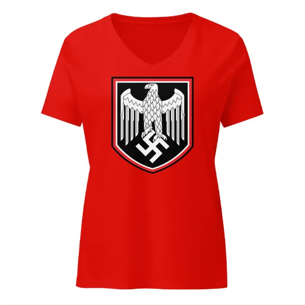 German War Eagle Shield - Ladies • T-shirt • V-neck • Premium - Image 3