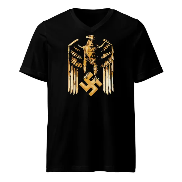 Golden German War Eagle - Mens • T-shirt • V-neck • Premium