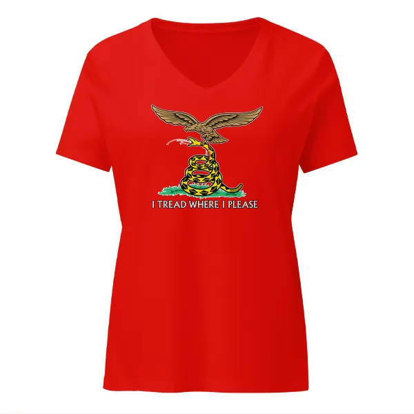 I Tread Where I Please - Luftwaffe - Ladies • T-shirt • V-neck • Premium - Image 3