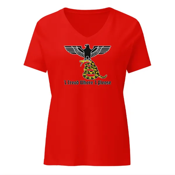 I Tread Where I Please v1 - Ladies • T-shirt • V-neck • Premium - Image 3