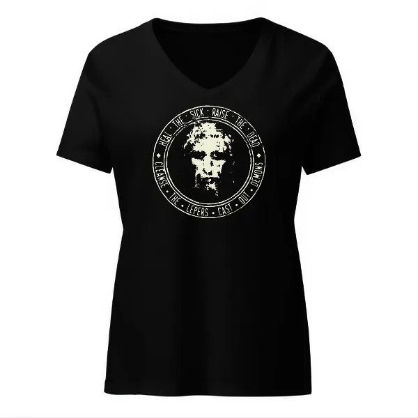 Jesus Shroud - Ladies • T-shirt • V-neck • Premium