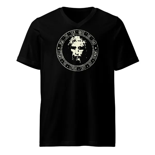 Jesus Shroud - Mens • T-shirt • V-neck • Premium