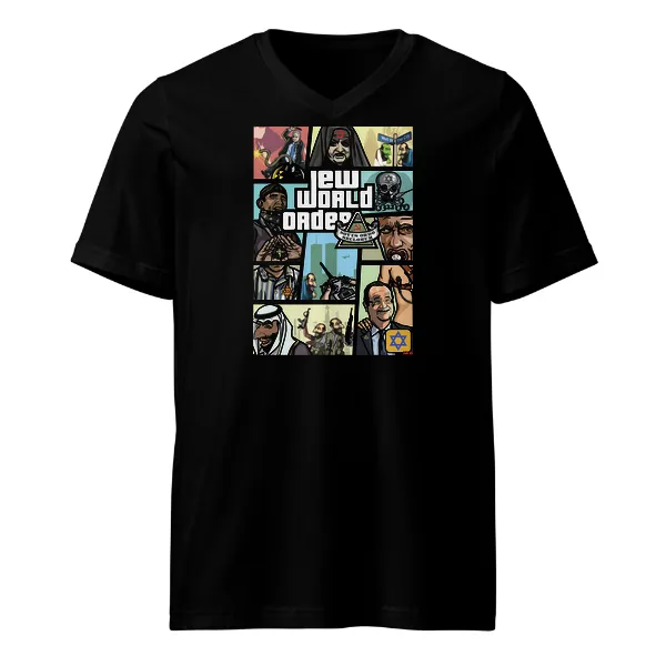 Jew World Order - Mens • T-shirt • V-neck • Premium