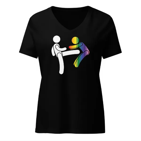 Kick a Faggot - Ladies • T-shirt • V-neck • Premium