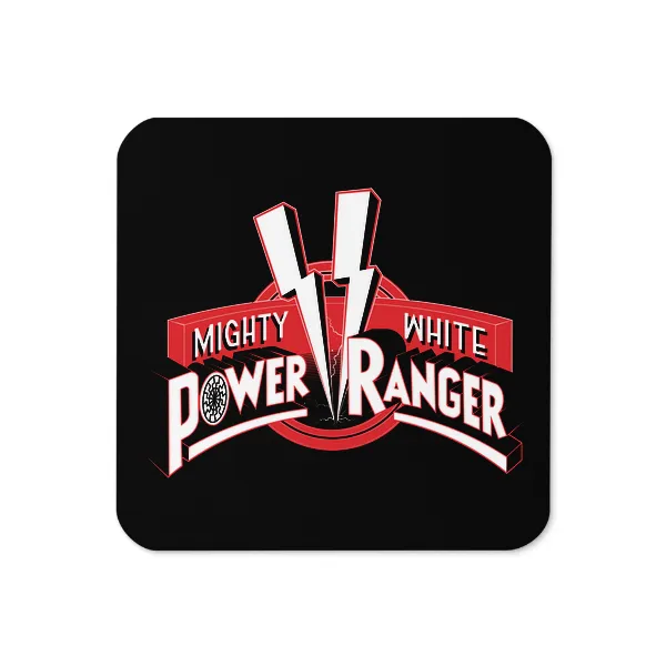 Mighty White Power Ranger - Black Sun - Coaster