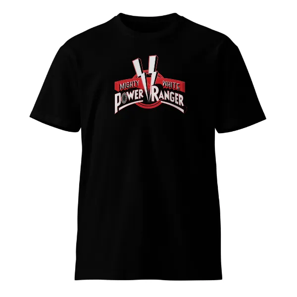 Mighty White Power Ranger - Black Sun - Mens • T-shirt • Crew • Supreme
