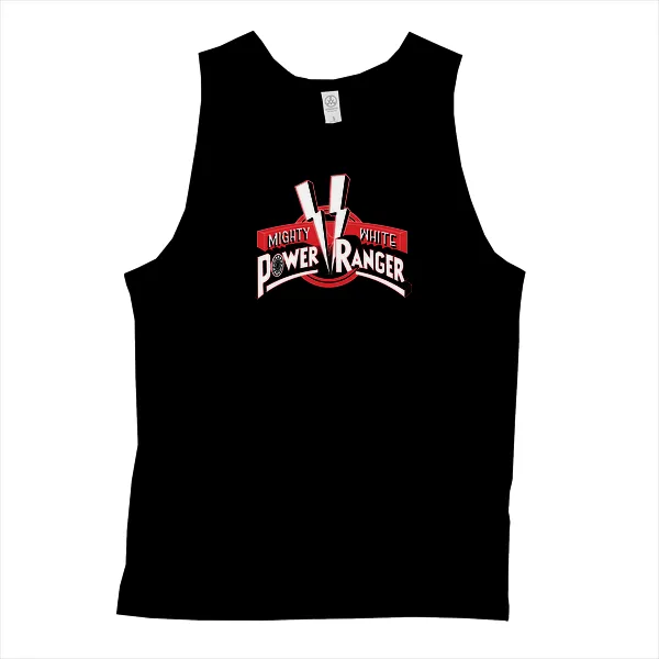 Mighty White Power Ranger - Black Sun - Mens • Tank Top • Premium