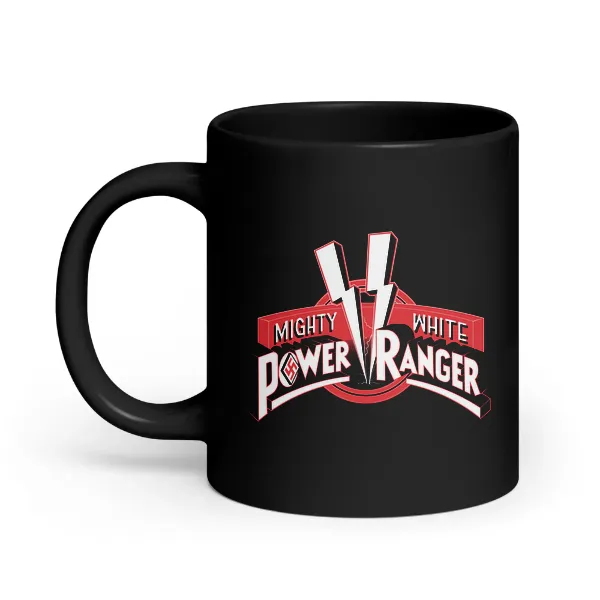 Mighty White Power Ranger - Swastika - Coffee Mug