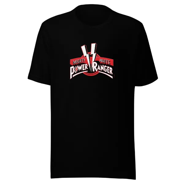 Mighty White Power Ranger - Swastika - Mens • T-shirt • Crew • Premium