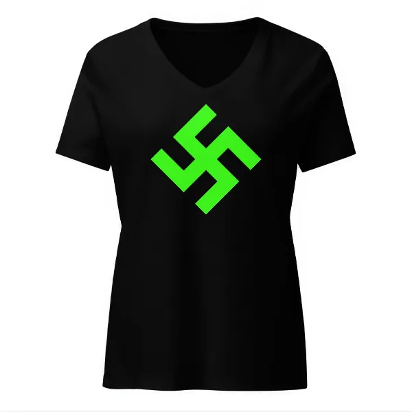 Neon Green Swasika - Ladies • T-shirt • V-neck • Premium