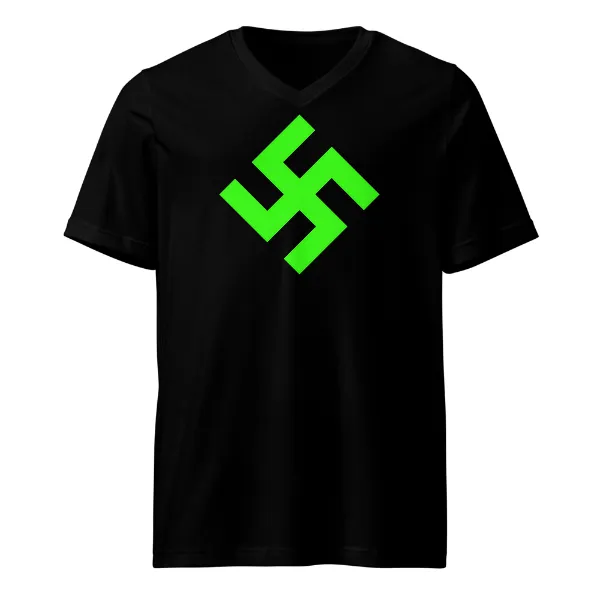 Neon Green Swasika - Mens • T-shirt • V-neck • Premium