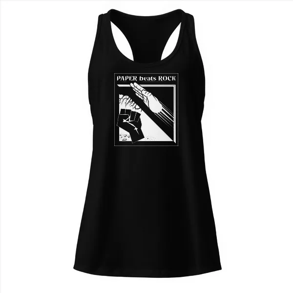 Paper Beats Rocks - Ladies • Razorback Tank • Premium