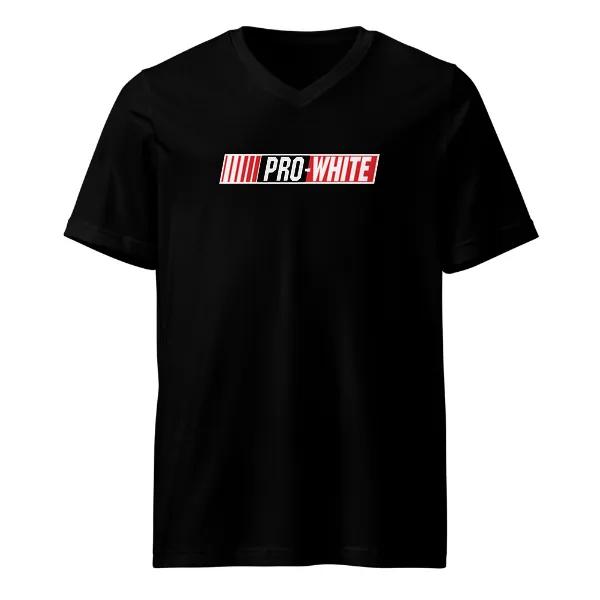 Pro White - Mens • T-shirt • V-neck • Premium