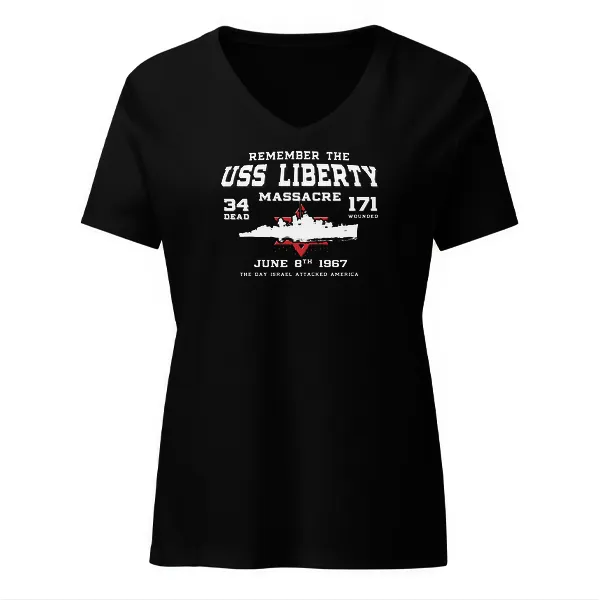 Remember The USS Liberty - Ladies • T-shirt • V-neck • Basic