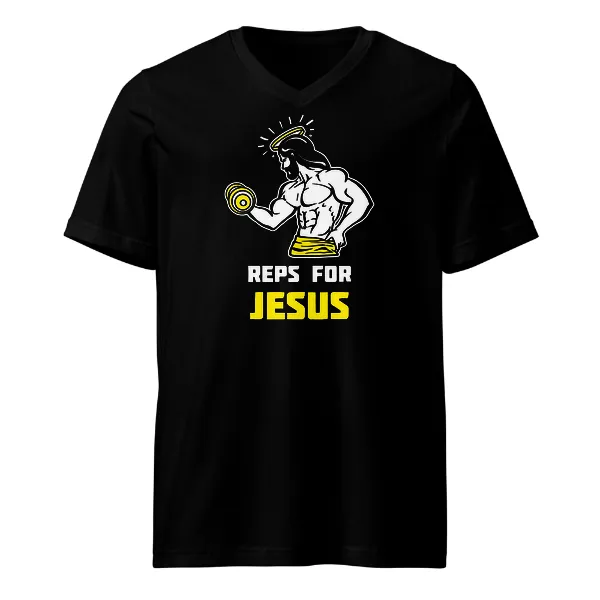 Reps For Jesus - Mens • T-shirt • V-neck • Premium