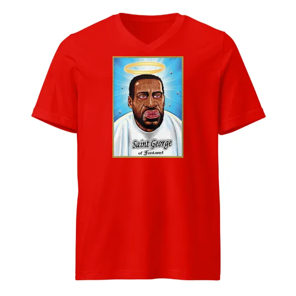 Saint George of Fentanyl - Mens • T-shirt • V-neck • Premium - Image 3