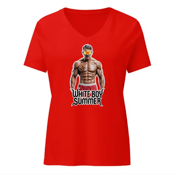 White Boy Summer - Hitler - Ladies • T-shirt • V-neck • Basic - Image 3