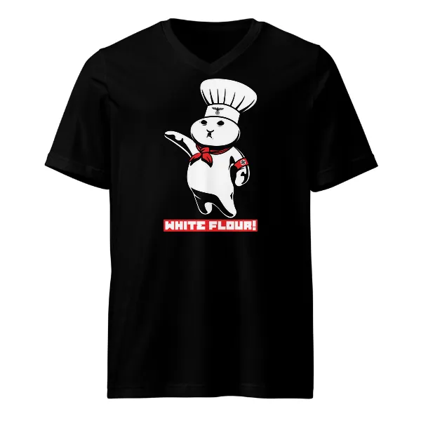 White Flour - Mens • T-shirt • V-neck • Basic