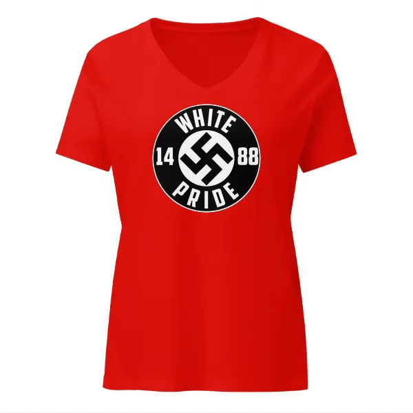 White Pride Swasika 1488 - Ladies • T-shirt • V-neck • Basic - Image 3