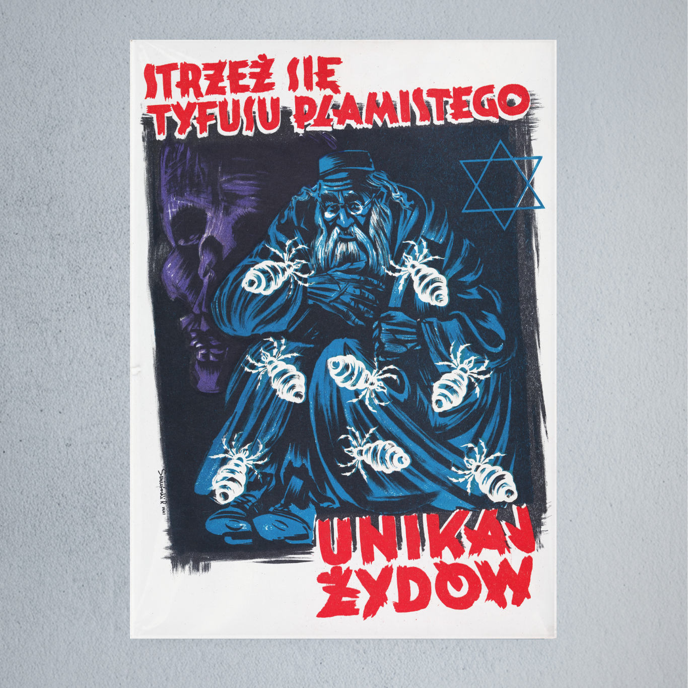 Beware of Typhus, Avoid Jews • Poster