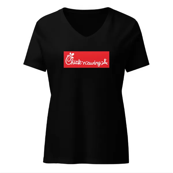 Chick-n-swing-a - Ladies • T-shirt • V-neck • Basic
